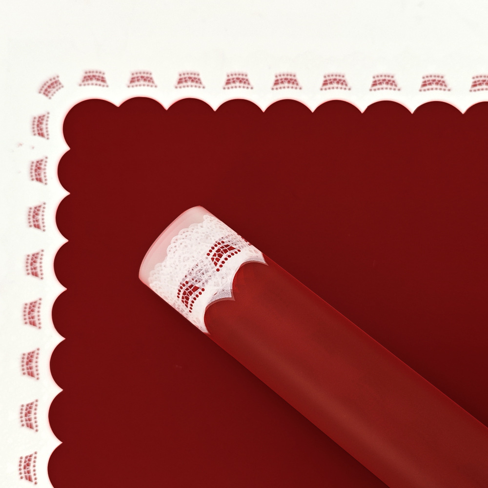 레이스 테두리 한국 번들 종이 [베고니아 레드]; 20 장/팩