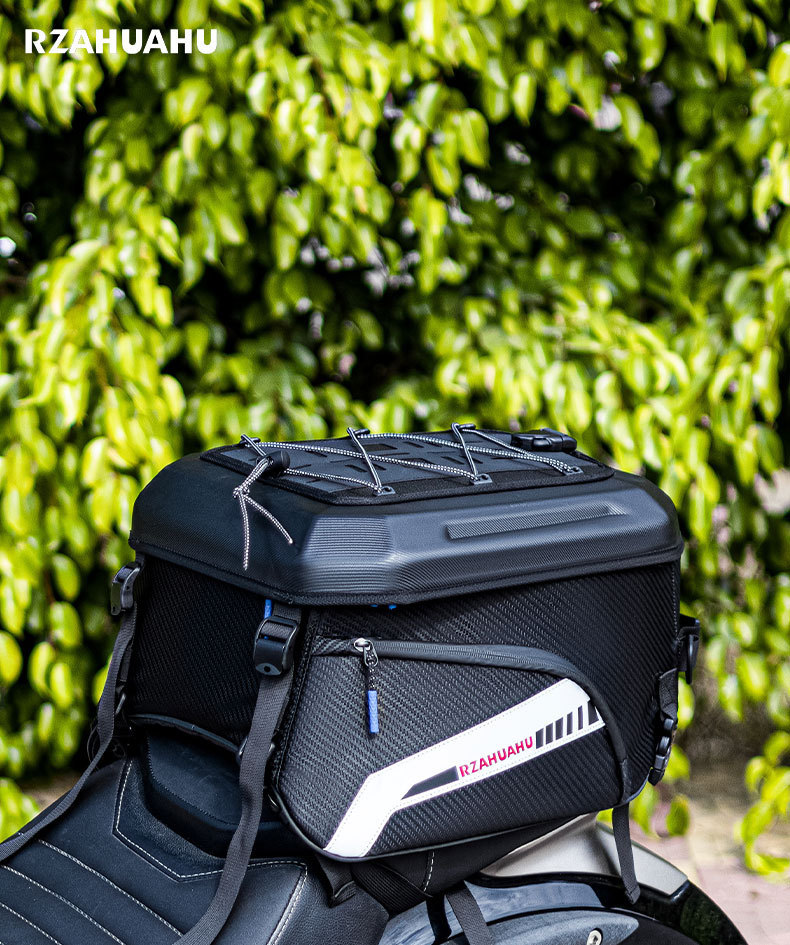Motorcycle Rear Seat Helmet Bag, Large Capacity Riding Bag, Travel Backpack, Water-Resistant Tail Bag, Rider Gear