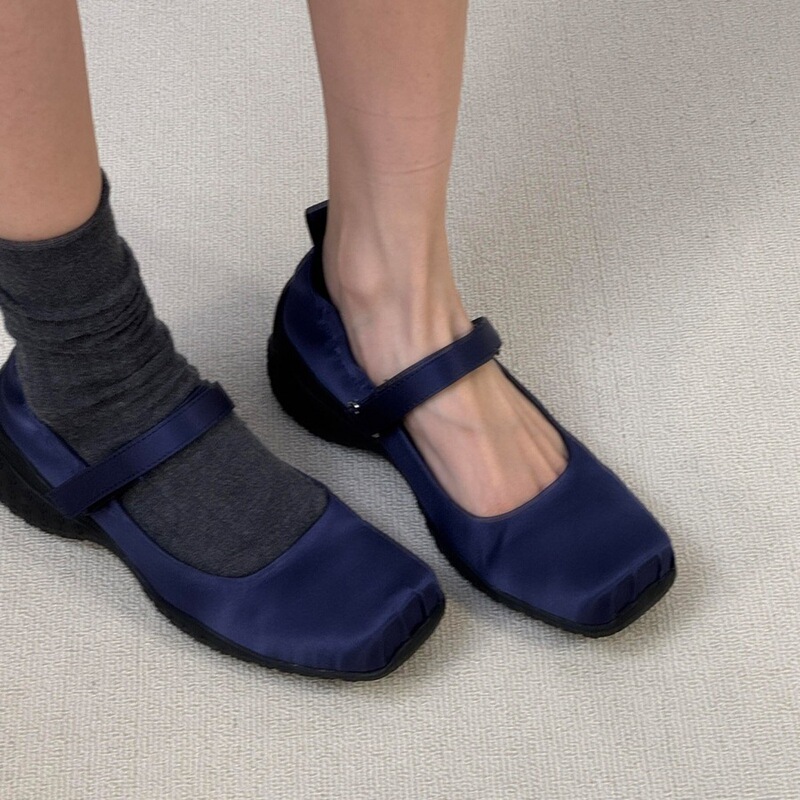 In Stock~ French-Style Genuine Leather Casual Fashion High-End Satin Strap Shallow-Mouthed Single Shoes, Sporty Casual Mary Jane Shoes In Stock~ French-Style Genuine Leather Casual Fashion High-End Satin Strap Shallow-Mouthed Single Shoes, Sporty Casual Mary Jane Shoes