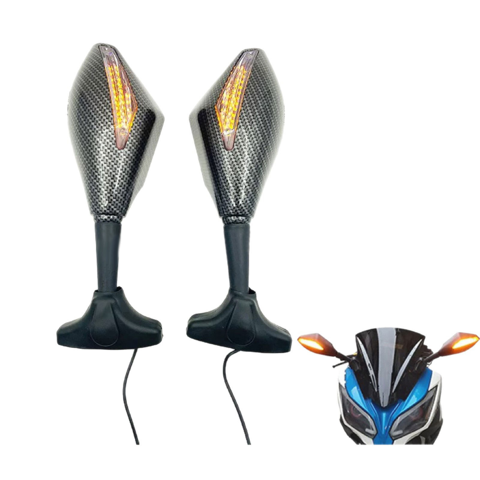 Motorcycle Reflector Mirror Universal Bajaj/Kawasaki Dominar 400 Sports Car Rearview Mirror Reversing Mirror