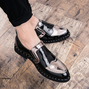 Four Seasons Cross-border European Station Hair Stylist Casual shoes Men's Pointed Leather shoes British Men shoes