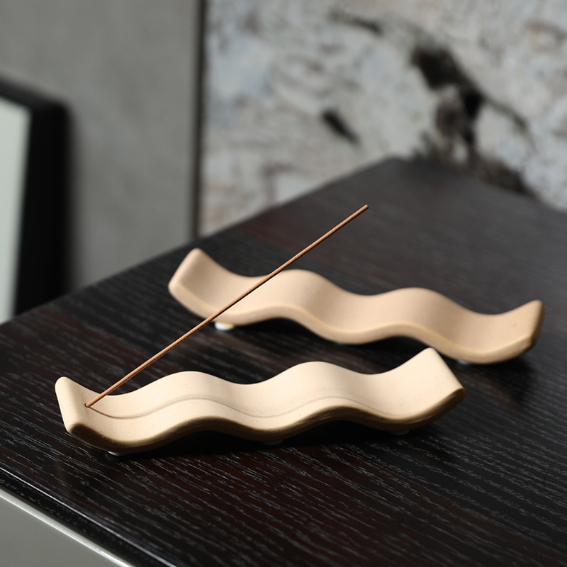 European-Style Incense Wave Ceramic Incense Holder Base Incense Holder Home Ornaments Home Creative Incense Incense Holder Incense Holder Decoration
