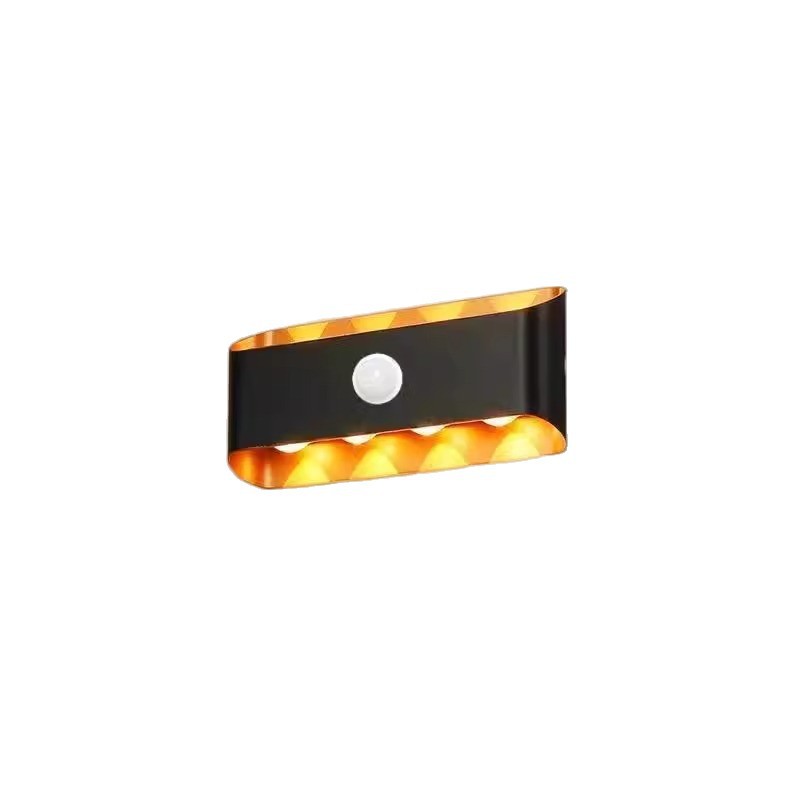 Lámpara de pared para exteriores con sensor de cuerpo humano Lámpara de pared con sensor inteligente impermeable Lámpara de pared con pasillo y pasillo Lámpara de pared impermeable de lujo ligero