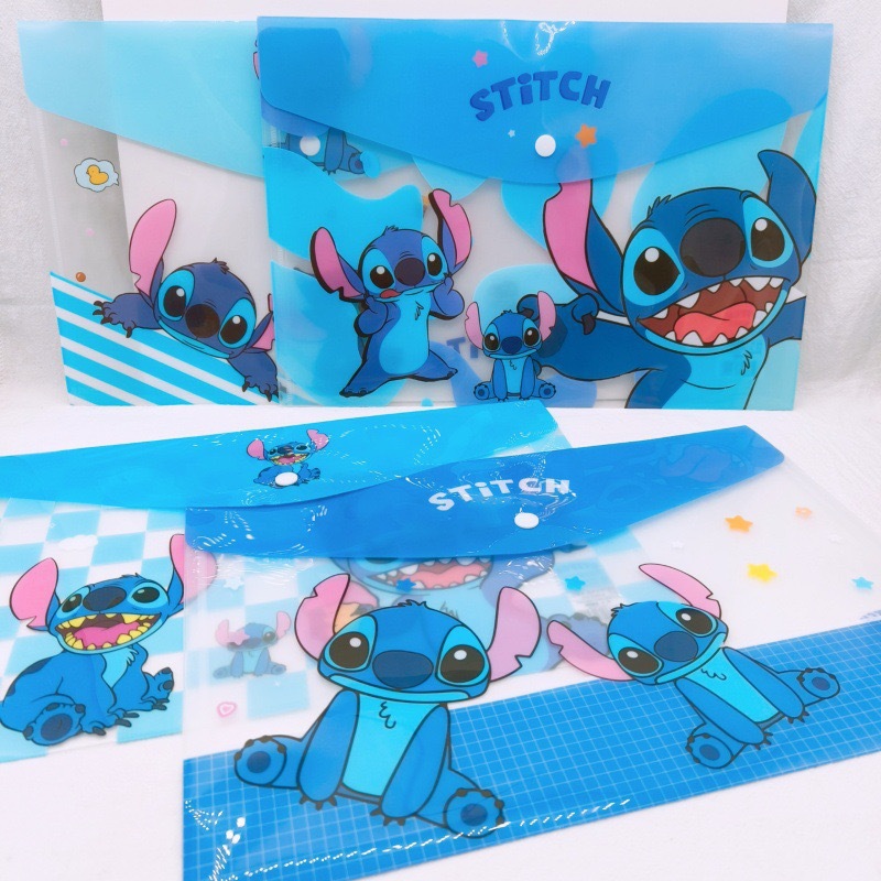 Comercio exterior A4 bolsas de archivos de PVC de hebilla Star Baby Stitch papel de prueba bolsa de almacenamiento de datos premios