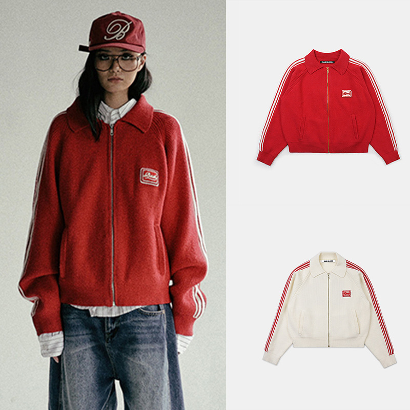 Korean Badblood Bcac Series American Sexy Red Sweater Women's Knitted Cardigan Niche Casual Top Korean Badblood Bcac Series American Sexy Red Sweater Women's Knitted Cardigan Niche Casual Top