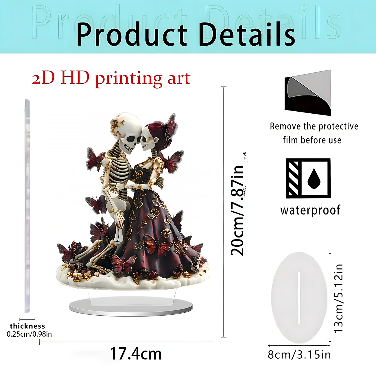 Nuevos productos transfronterizos de Halloween estilo oscuro acrílico plano 2D decoración de escritorio decoración para el hogar decoración de vacaciones