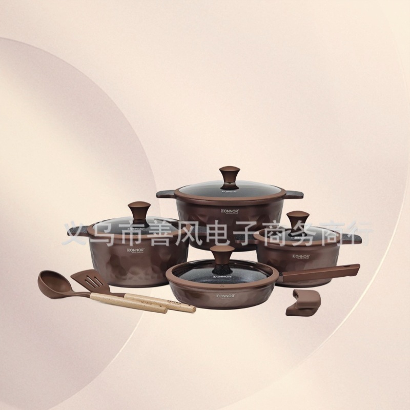 DONNOR Chuangli 12PCS Juego de ollas antiadherentes para el hogar de cocina