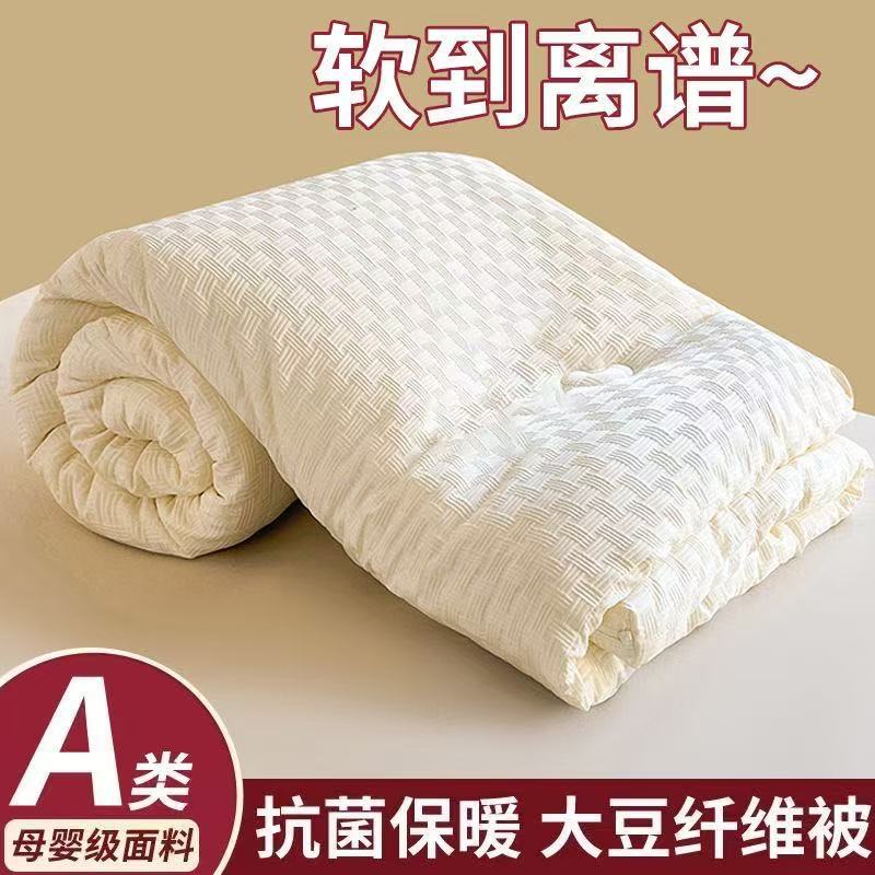 Soybean Fiber Four Seasons Quilt Thickened Winter Warm Winter Quilt Air Conditioning Summer Cool Spring and Autumn Student Dormitory Double Quilt