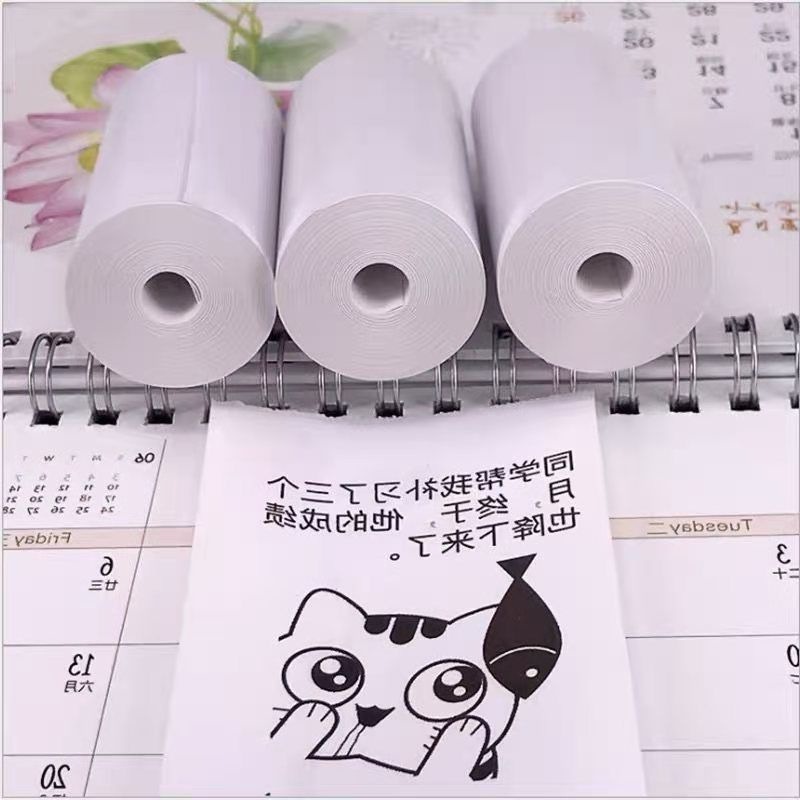 Mini papel de impresora, papel de impresora de error pequeño, etiqueta adhesiva de 10 años, pegatinas transparentes