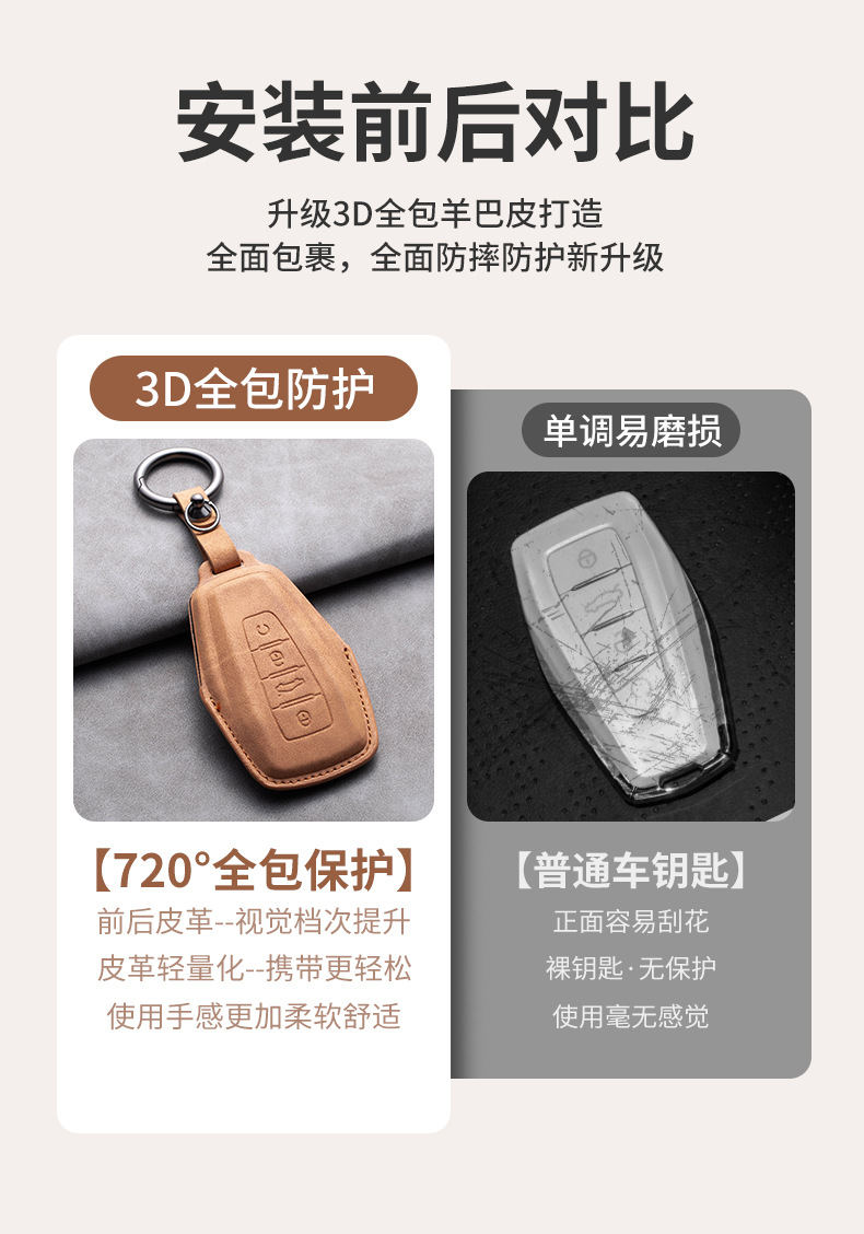 Geely Sheepskin Key Cover for Gl New Emgrand Gs Vision X6 Binyue Binrui Borui Jiaji Xingrui Full-Cover Case