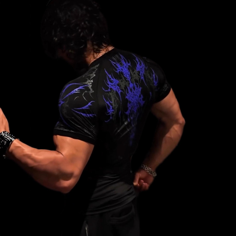 European Size Cross-Border Breathedivinity Fashionable Fitness Short-Sleeved Breathable and Comfortable Sports Top, Suitable for Men