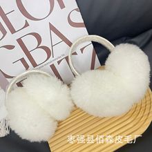 真毛羊毛绒折叠耳罩女秋冬保暖大耳套皮毛耳包山羊绒护耳防冻耳捂