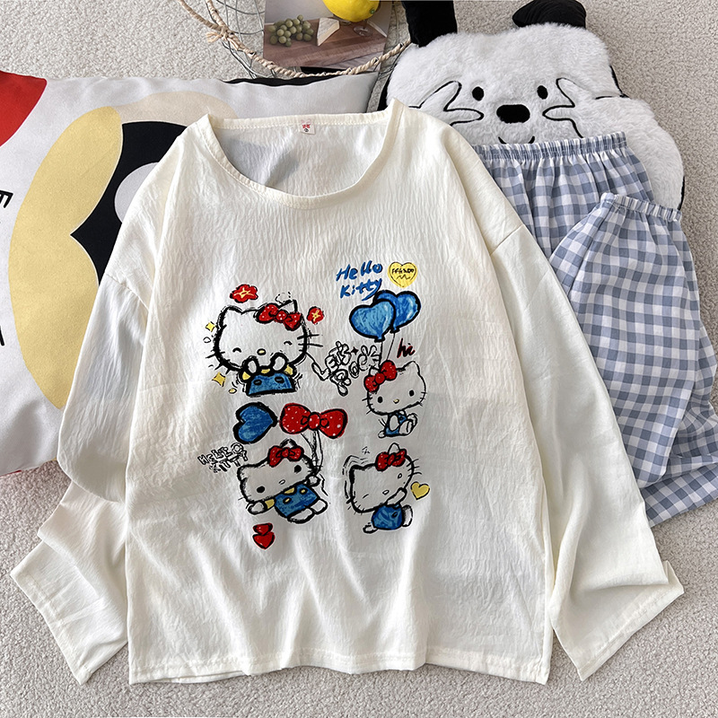女性のための胸パッド付き人気パジャマ 2025 半袖ズボン夏のホーム服かわいいスタイル快適なカジュアルスーツアウターウェア|undefined