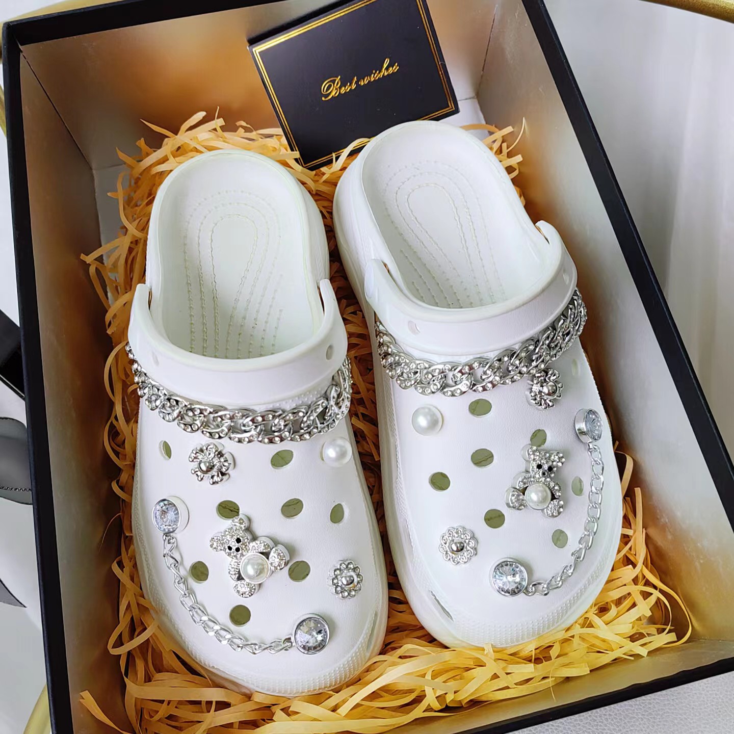 30g Weight Slippers Suitable For Shoe Type Shoe Buckle Shoe Accessories Type 1 Set Quantity Daily Occasion PP Material Bear, Flower Pattern Winter, Summer, Spring Season Women's Gender Bear Flower Shoe Accessories PP Slippers Winter Summer Spring Shoe Buckle 3