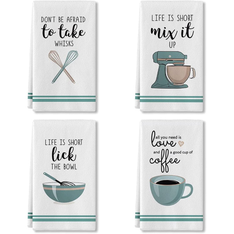 Coffee kitchen utensils funny kitchen towel and dish towel housewarming Daily super absorbent drying cloth hand towel tea towel
