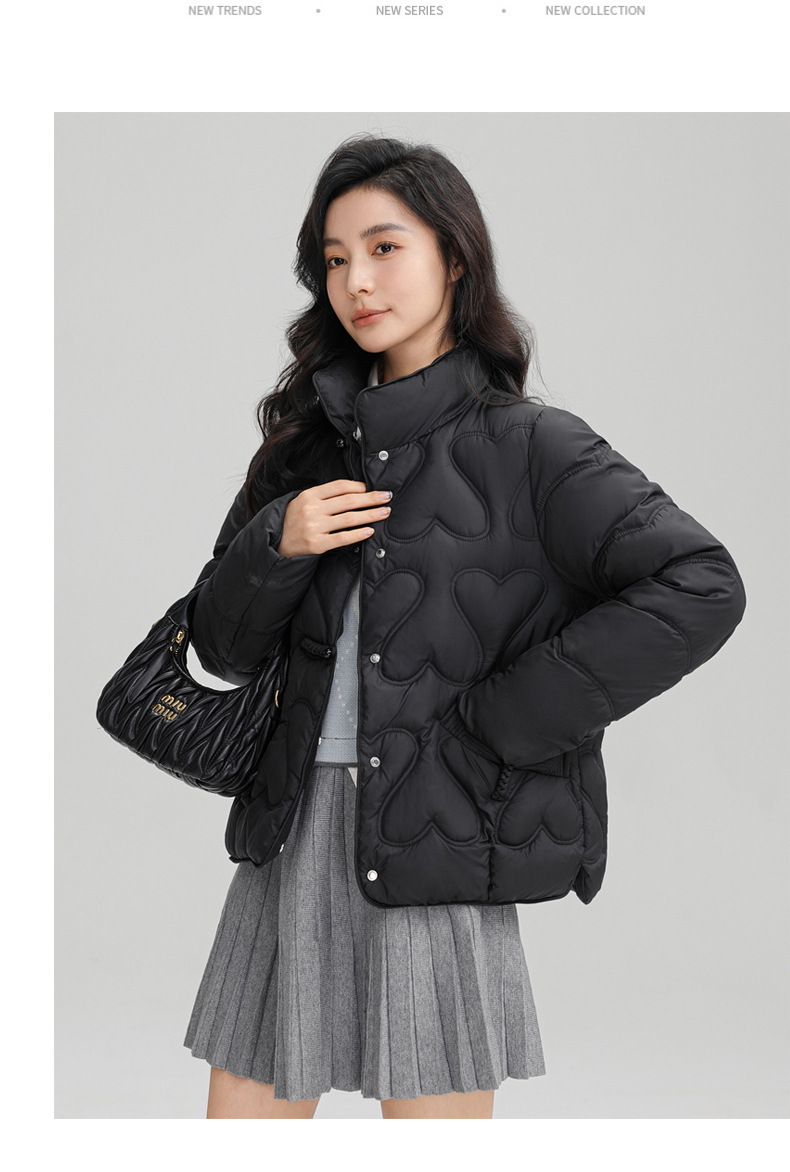 New Chinese style 2024 winter retro button down short fashion stand collar lightweight women's cotton Down jacket_voghion.com