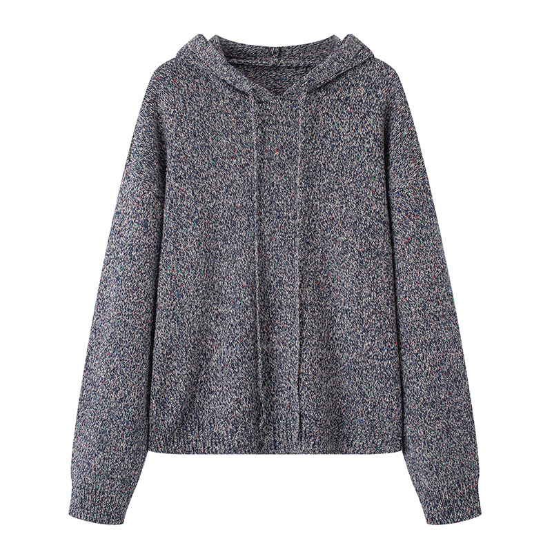 2025秋季新款宽松百搭简约通勤连帽套头针织衫女4GA233161