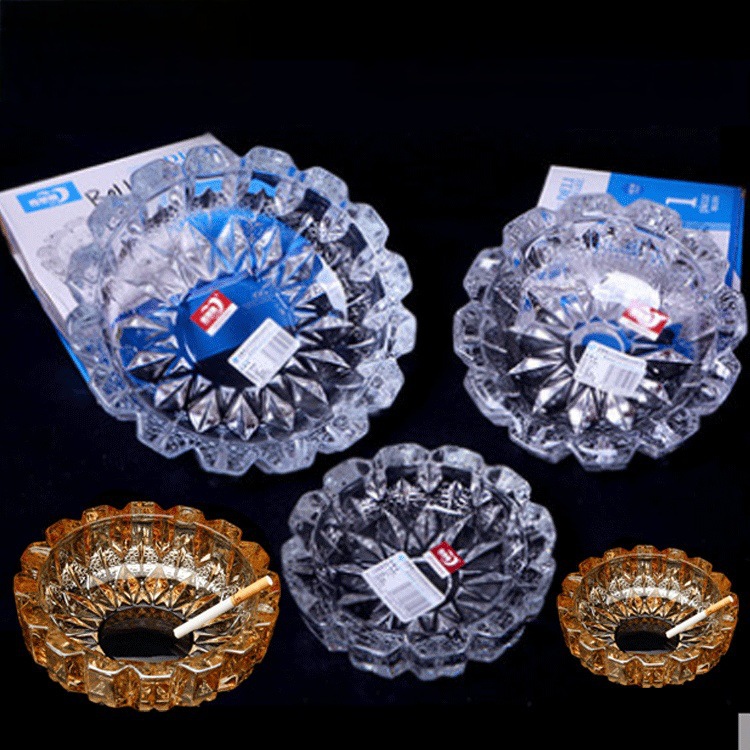 Manzana verde transparente diamante cigarrillos cenicero KTV hotel casero cuadrado cenicero de vidrio redondo al por mayor