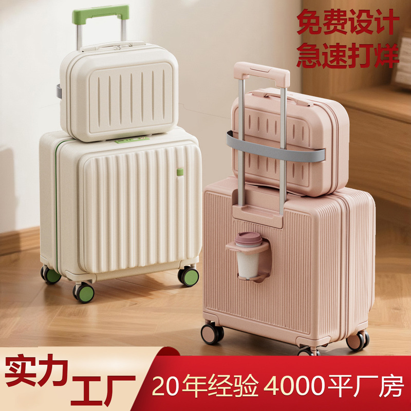 Luggage Suitcase for Women with Aluminum Frame Side Opening Cover That Can Be Boarded 20inch Front Opening Travel Password Large Capacity Trolley Case Luggage Suitcase for Women with Aluminum Frame Side Opening Cover That Can Be Boarded 20inch Front Opening Travel Password Large Capacity Trolley Case