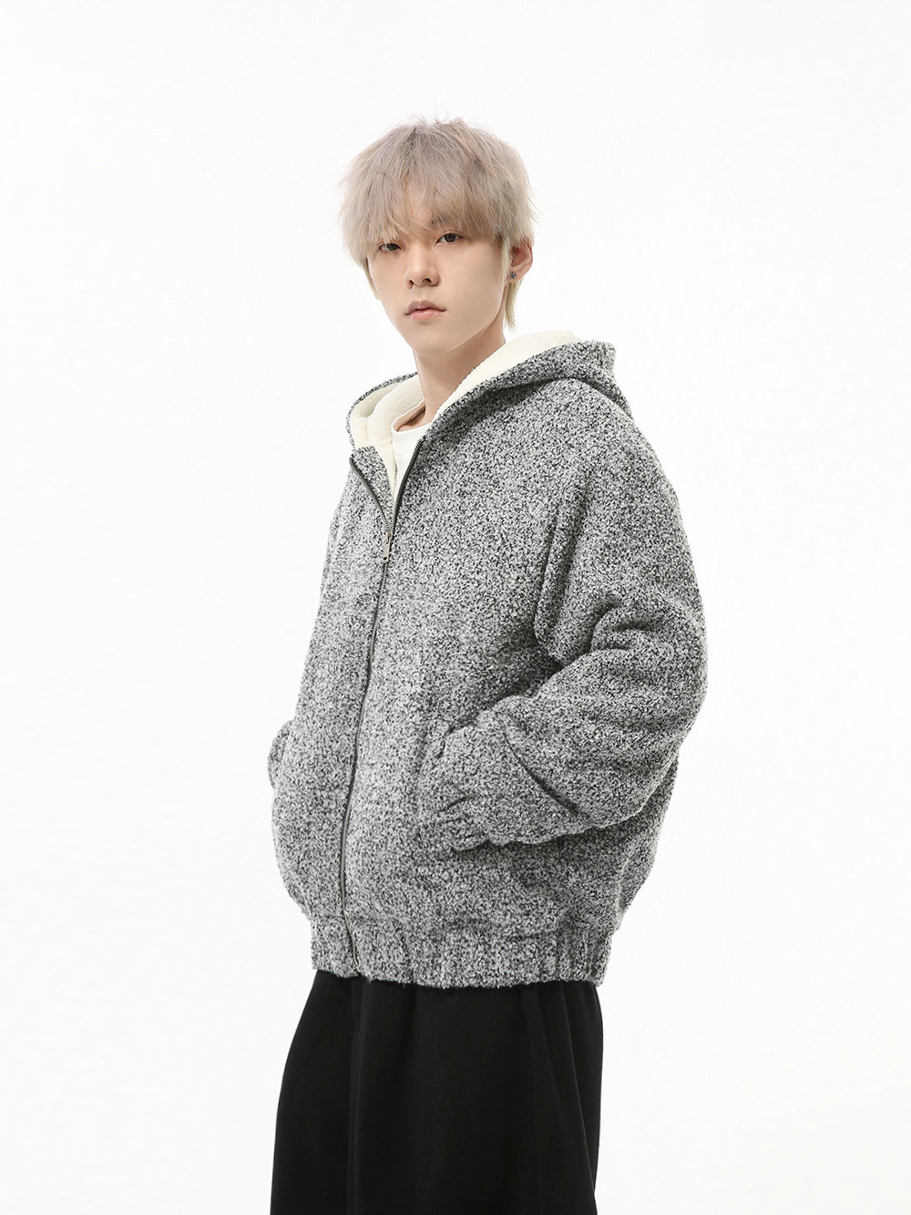 MTLCLOTHES Hombres| Nuevos productos de otoño coreanos con capuzas de vello pequeño viento fragante suelto de alta sensación chaqueta