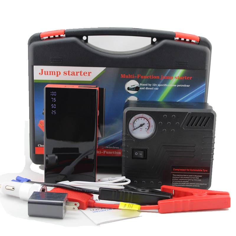 Cross-border car battery car emergency start power supply car emergency starter with air pump toolbox manufacturer