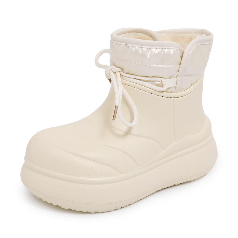 Xh8802 High-Top Down Waterproof For Women Winter 2025 New Style Outdoor Non-Slip Fleece-Lined Warm Heel Cotton Shoes_voghion.com