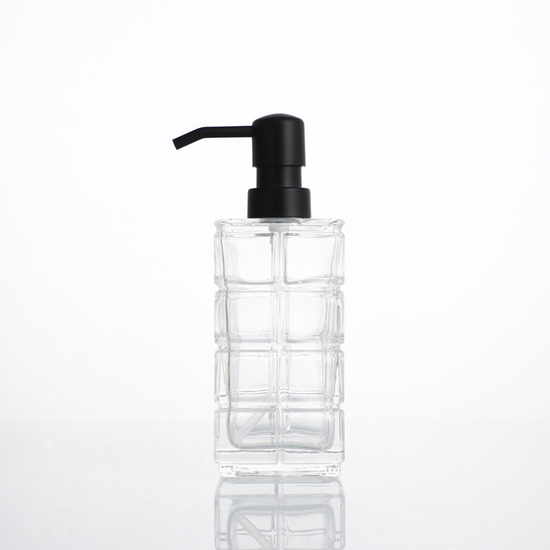 Botella de desinfectante para manos Botella de vidrio acondicionador de cabello champú de hotel Botella transparente de presión doméstica botella dividida de gel de baño image 18