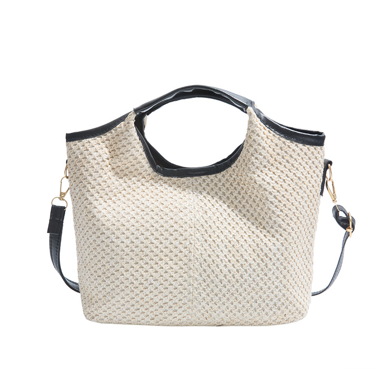 2025 este año popular bolsas de tejido de mano de mujer moda de estilo extranjero bolsa de hombro bolsa de viaje de playa bolsa de paja