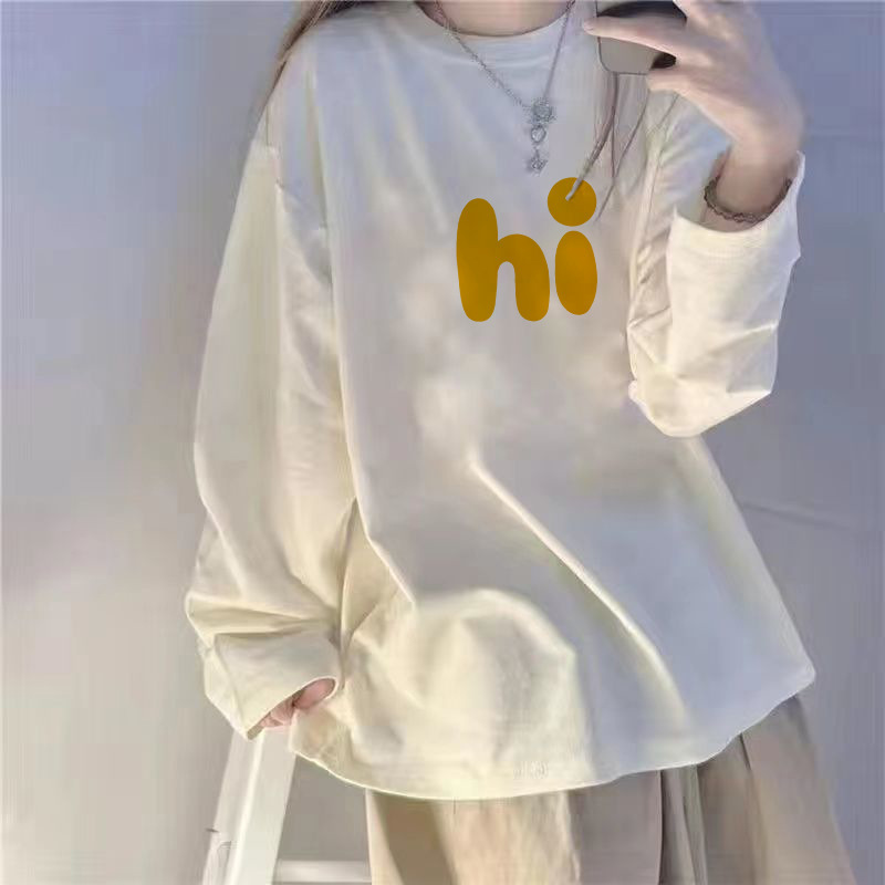 White Dopamine Wear Pure Cotton Bottoming Shirt T-Shirt Women's 2025 Winter New Hot Style Design Long-Sleeved Top White Dopamine Wear Pure Cotton Bottoming Shirt T-Shirt Women's 2025 Winter New Hot Style Design Long-Sleeved Top