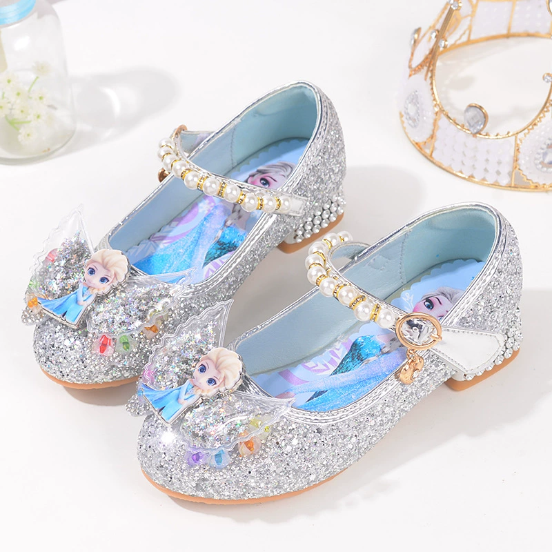 Новые кожаные туфли для девочек, весенне-осенние детские туфли принцессы Aisha, студенческие модельные туфли для танцев, серебристые туфли на высоком каблуке