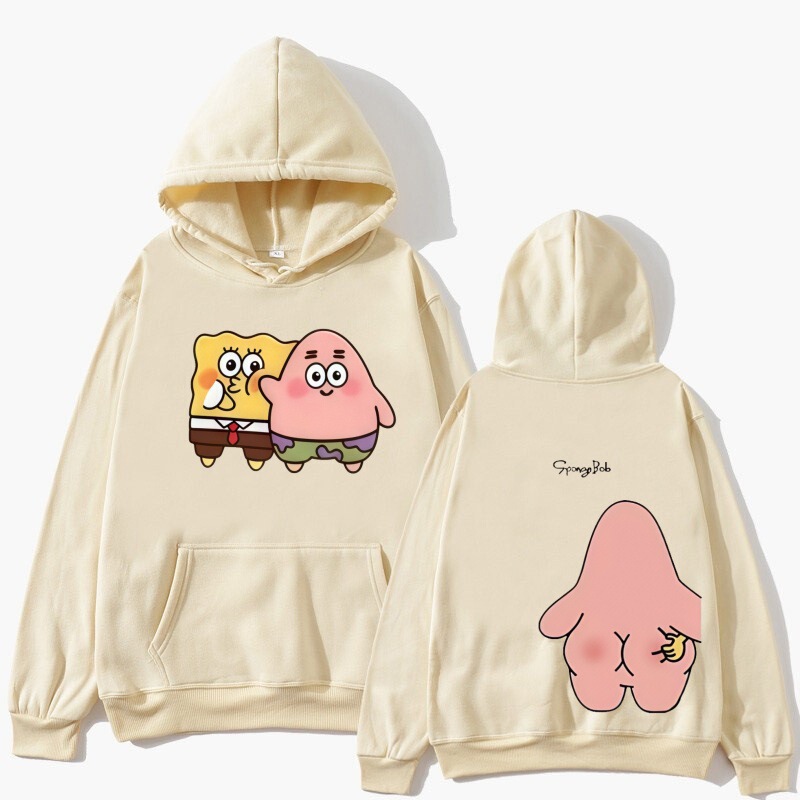 2025 New Foreign Trade Men's and Women's Hooded Sweatshirt with Patrick Star and Spongebob Print, Fashionable Pullover Hoodie 2025 New Foreign Trade Men's and Women's Hooded Sweatshirt with Patrick Star and Spongebob Print, Fashionable Pullover Hoodie