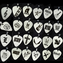 DIY刻字刻图钛钢爱心形项链吊坠吉他拨片音乐饰品挂饰挂件