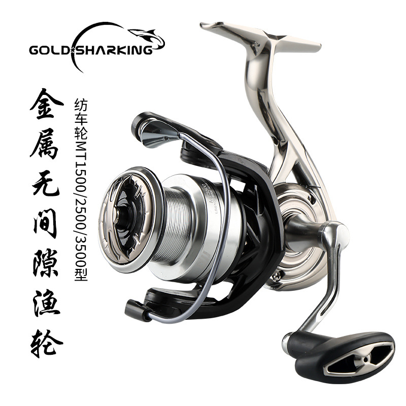 Todo metal anti-retorno de agua de mar rodamiento cerrado tipo tornillo en rueda giratoria rueda de línea de pesca caña de mar barco de pesca equipo de pesca