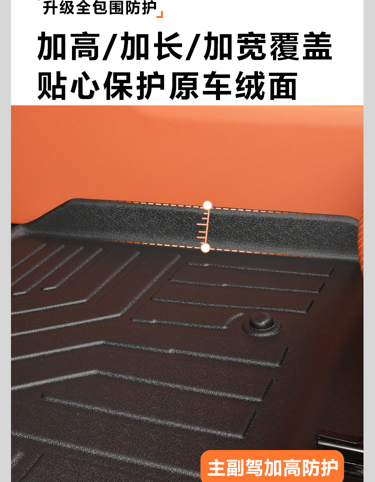 Suitable for the interior modification of the HarmonyOS Smart Travel AITO M8, 5/6-seater front two rows with threshold covers, TPE car floor mat accessories