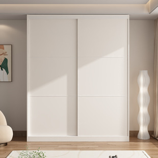 Sliding Door Wardrobe for Home Bedroom Solid Wood Wardrobe Children's Storage Cabinet Storage Large Capacity Small Apartment Sliding Door Can Be Y^