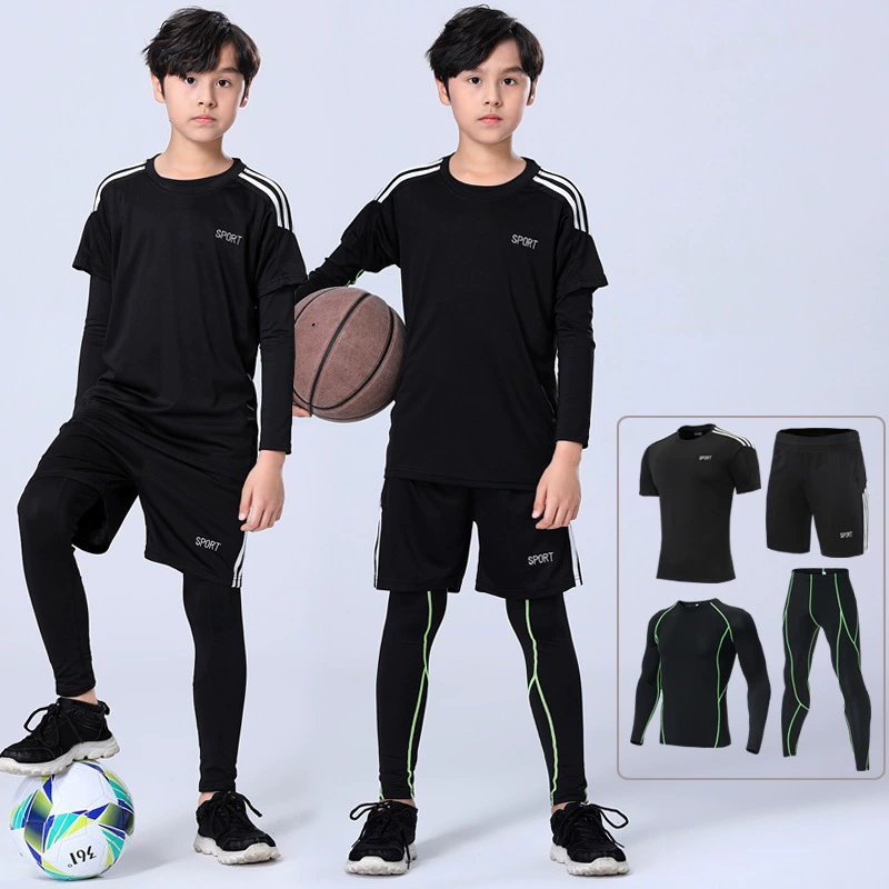 Детские колготки Тренировочный костюм для мальчиков Быстрое сухое баскетбольное платье для игры в футбол
