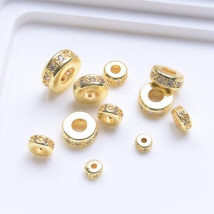 ��ɫ18K������ʯ�A�θ������Ȧ�ִ�ɢ��DIY��朴����Ʒ����