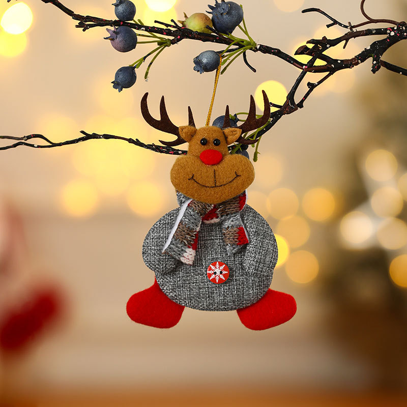 Decoraciones de Navidad anciano muñeco de nieve ciervo regalos de Navidad pequeño colgante muñeca de peluche colgante de árbol de Navidad suministros