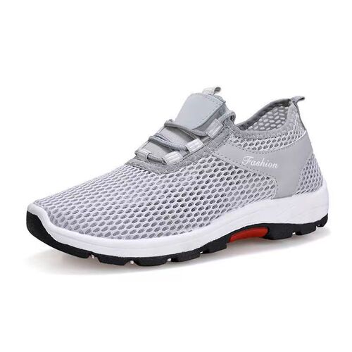 Summer New Couple Mesh Fabric Shoes Breathable Hollow Single Mesh Casual Sports Shoes Outdoor Shoes Men's Single Shoes