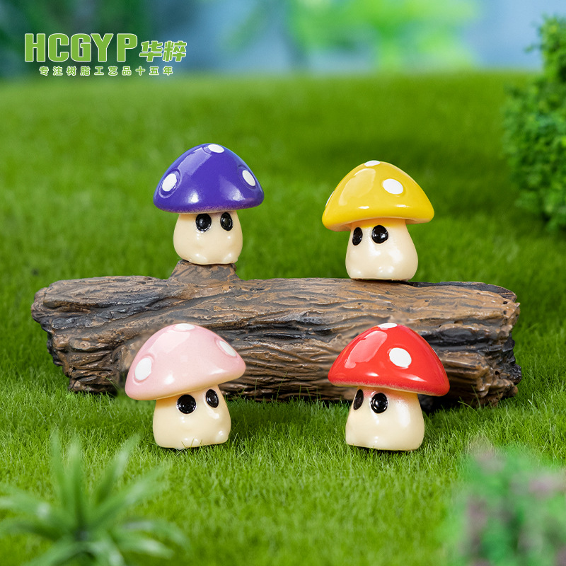 (2개) 시뮬레이션 식물 다채로운 대형 버섯 마이크로 조경 장식품 정원 화분 분재 장식 수지 조경 장식품