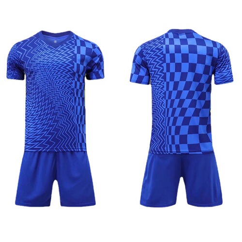  New Football Uniform Set Men's Competition Training Team Apparel Printed Student Sports Short Sleeve Football Shirt