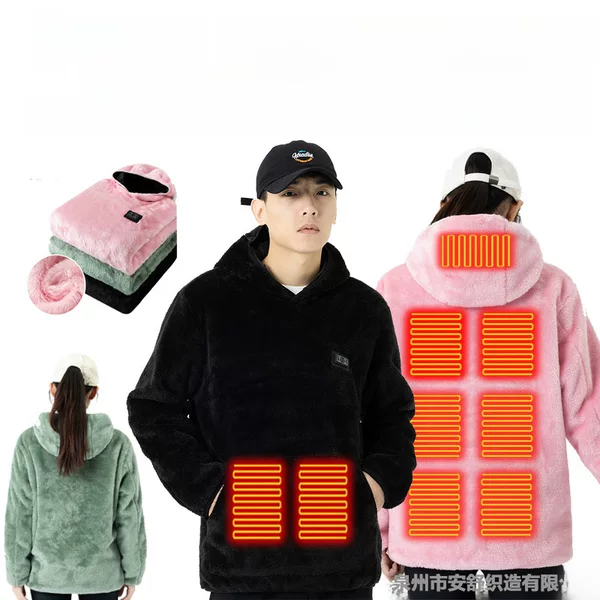 New Smart usb heating sweater men's and women's same casual sweater coral fleece thermal factory direct sales heating clothing