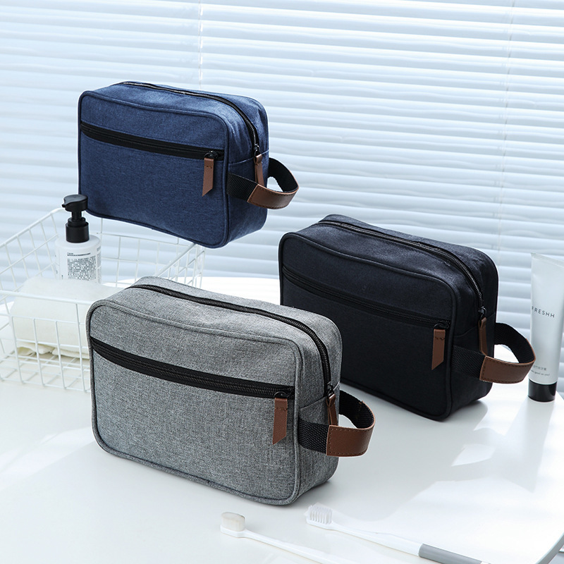 Cross-Border Outdoor Simple Men's Toiletry Bag Travel Skin Care Product Storage Bag Portable Double-Layer Moisture-Proof Cosmetic Bag