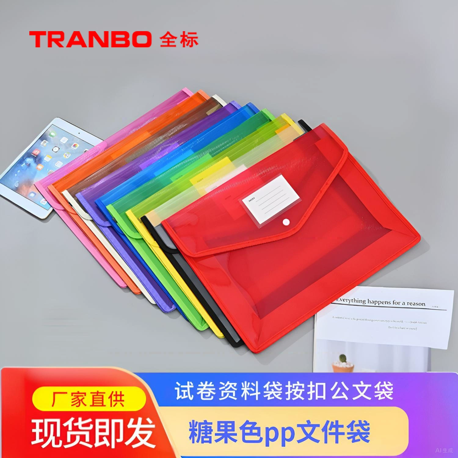 Tranbo/Полная стандартная трансграничная амазонка трехмерный файл мешок прозрачный твил конверт A4FCA5 офисный тестовый документ 9 цветов