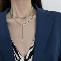 Легкая Роскошная нишевая двухслойная цепочка с кисточками, ожерелье с носом свиньи, женские модули, дизайн в стиле хип-хоп, простая универсальная цепочка на ключицу