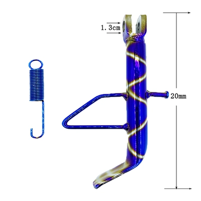 Motorcycle frame: Support Modification Single Side Foot - non-adjustable-burnt-titanium-snake-pattern-spring-included