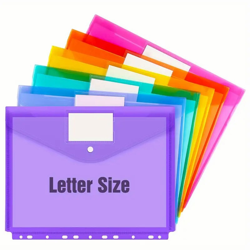 Transparent 11-Hole Loose-Leaf Office Information Storage Bag Student Organizer Test Paper Archive Velcro File Bag Waterproof