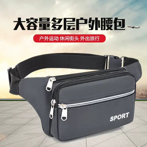 Popular Men's Casual Waist Bag, Waterproof and Wear-Resistant Mobile Phone Bag, Trendy Cross-Body Chest Bag, Outdoor Running Waist Bag Wholesale