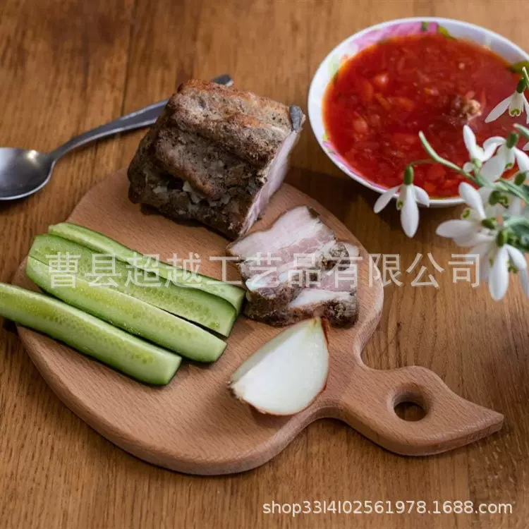 苹果形实木砧板带手柄水果托盘蔬菜木制面包板奶酪盘砂锅木餐垫
