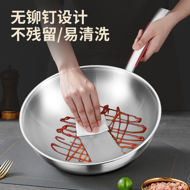 Alemania 316 sin recubrimiento de acero inoxidable olla antiadherente estufa electromagnética doméstica de gas especial olla de frita de verduras